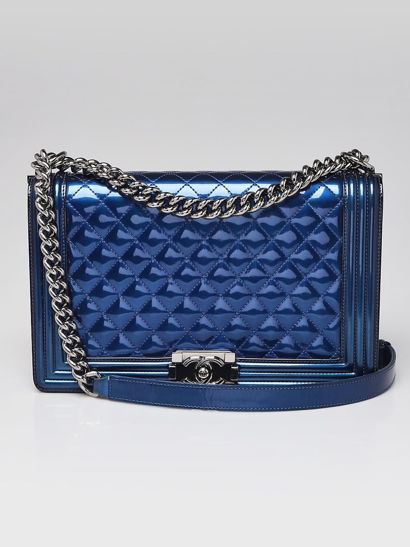 Chanel Blue Quilted Patent Leather New (1 of 10)