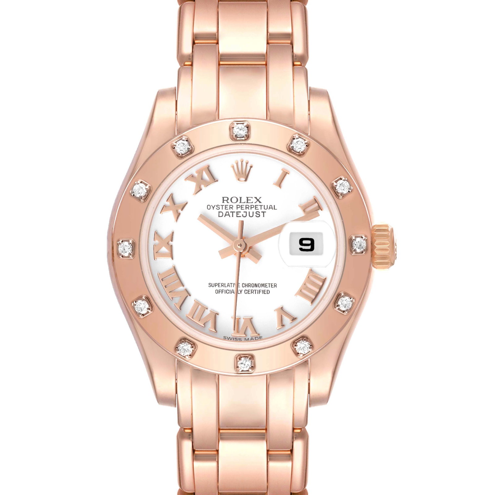 Rolex Pearlmaster Rose Gold White Roman (1 of 10)