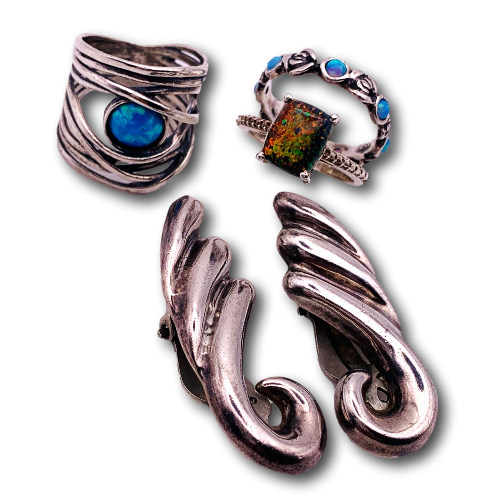 Sterling Silver Rings with Earrings (1 of 4)