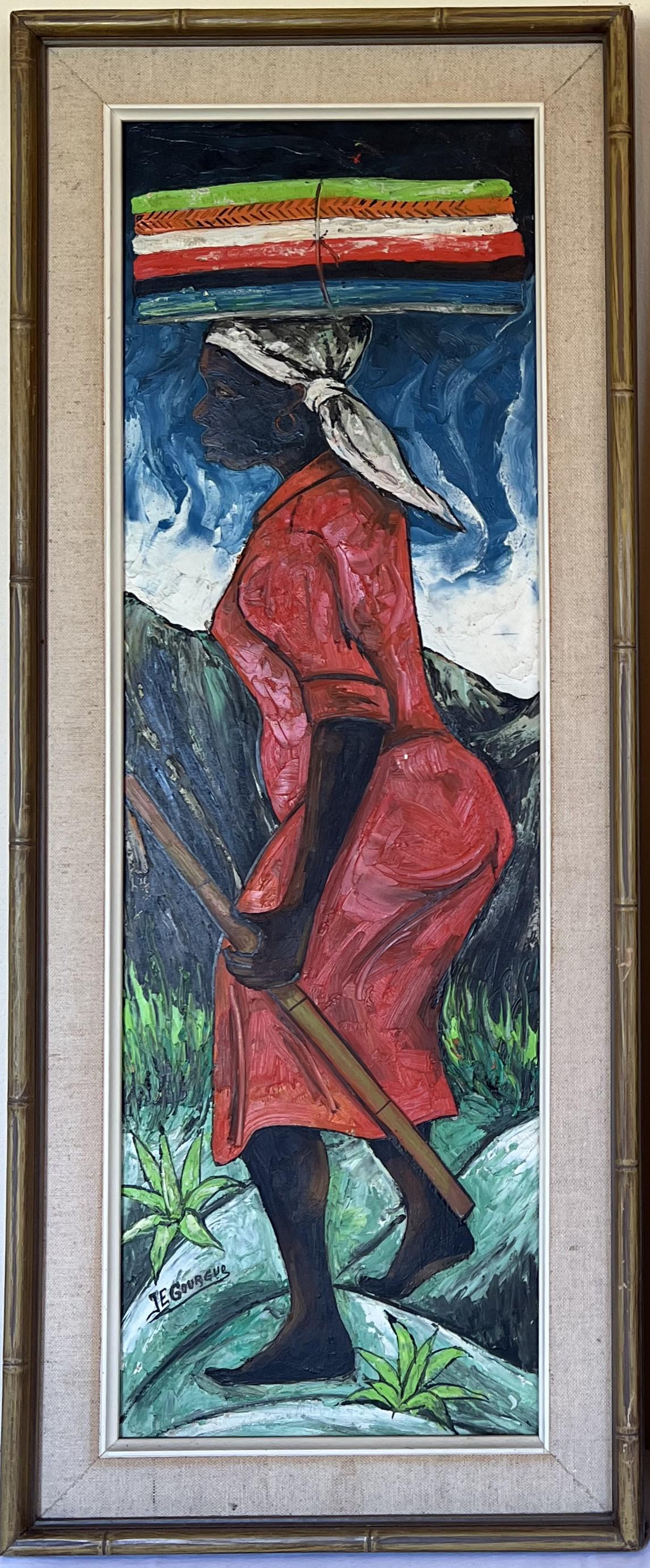 Jacques Enguerrand Gourgue, Haitian (1930-1996) Haitian Woman Oil on Board (1 of 6)
