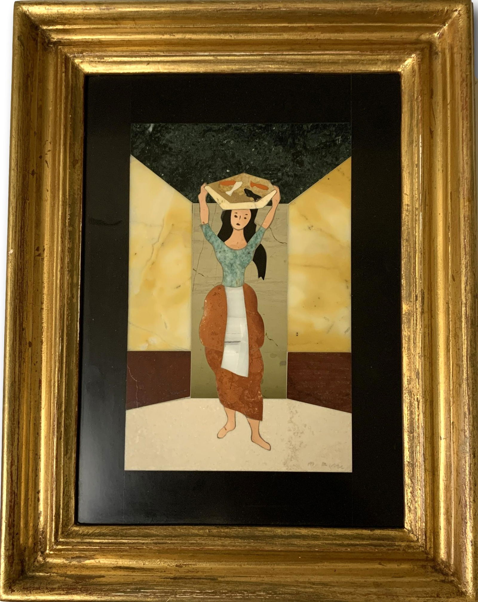 Mid Century Mauro Bini Pietra Dura Framed Stone Mosaic (1 of 5)
