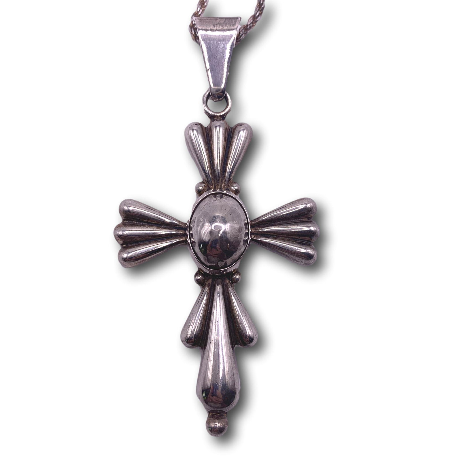 Sterling Silver Stylized Cross Pendant on Italian Sterling Silver Chain (1 of 5)