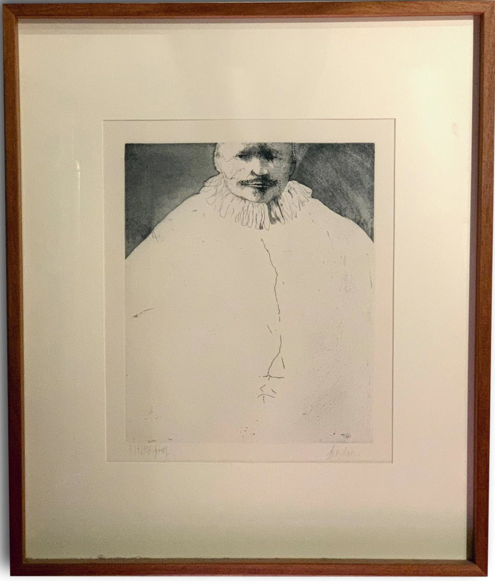 LEONARD BASKIN (American, 1922-2000) 17th Century Poet Artists Proof Signed in Pencil: Measures 34" x 28" framed. Signed in pencil lower right. Artists proof in pencil lower left. All measurements are approximate. THIS ITEM IS NOT ELIGIBLE FOR IN-HOUSE SHIPPING. LOCAL PICKUP IS AVAILABL