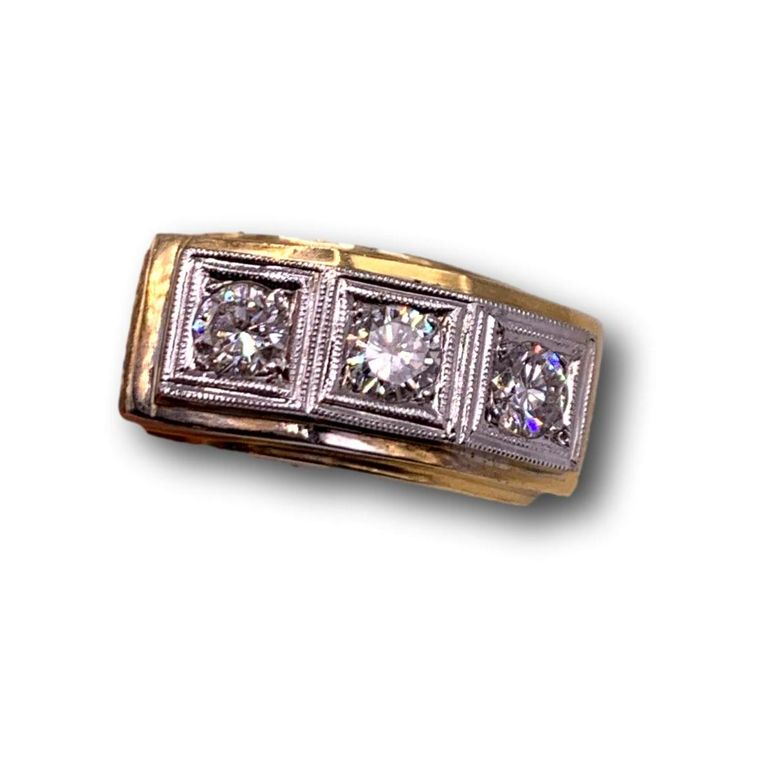Gents 14K Yellow Gold Diamond Ring (1 of 8)