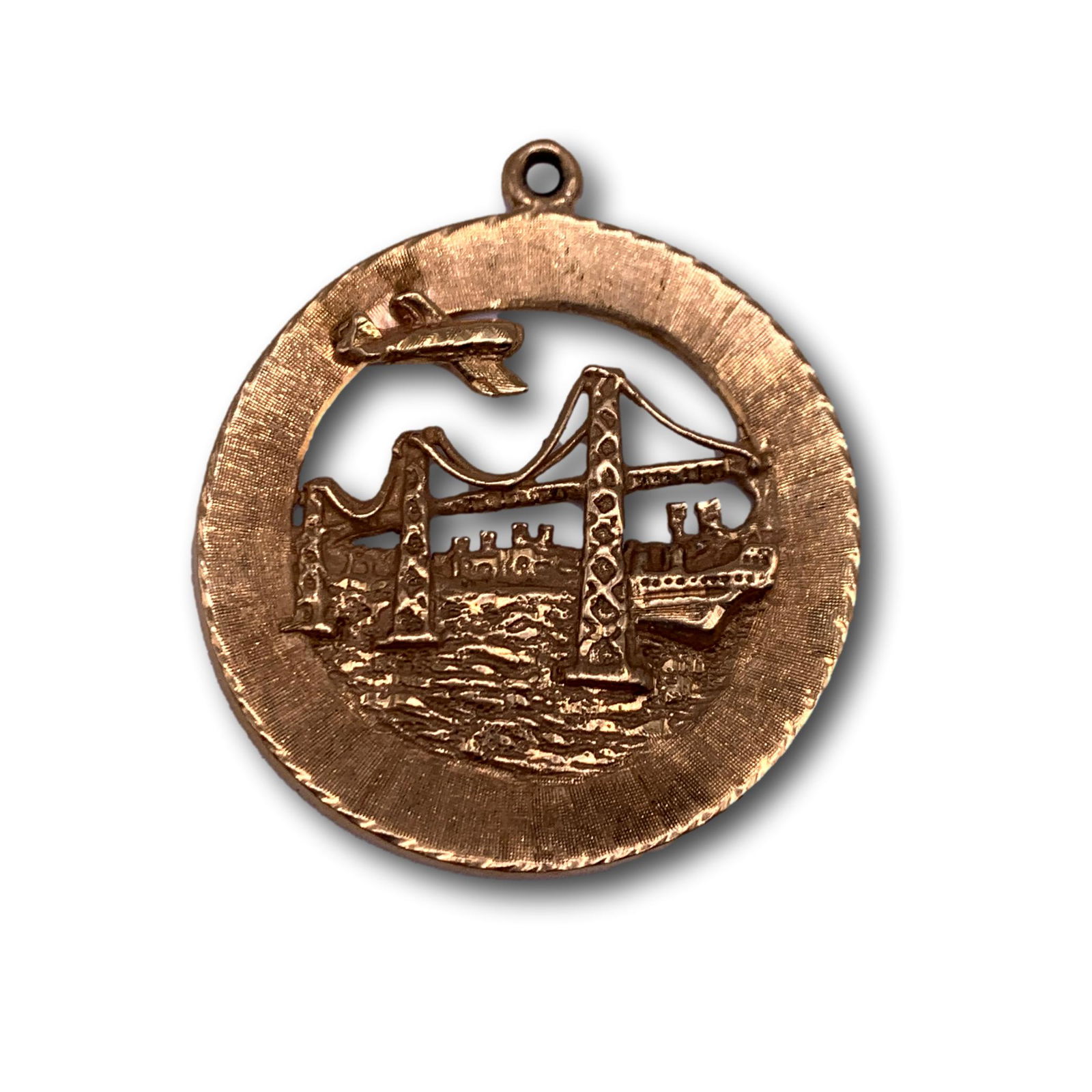 Large Vintage San Francisco Golden Gate Bridge 14K Gold Charm Pendant (1 of 4)