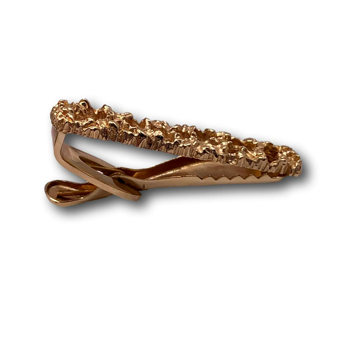 Solid 14K Gold Brutalist Tie Clip (1 of 6)