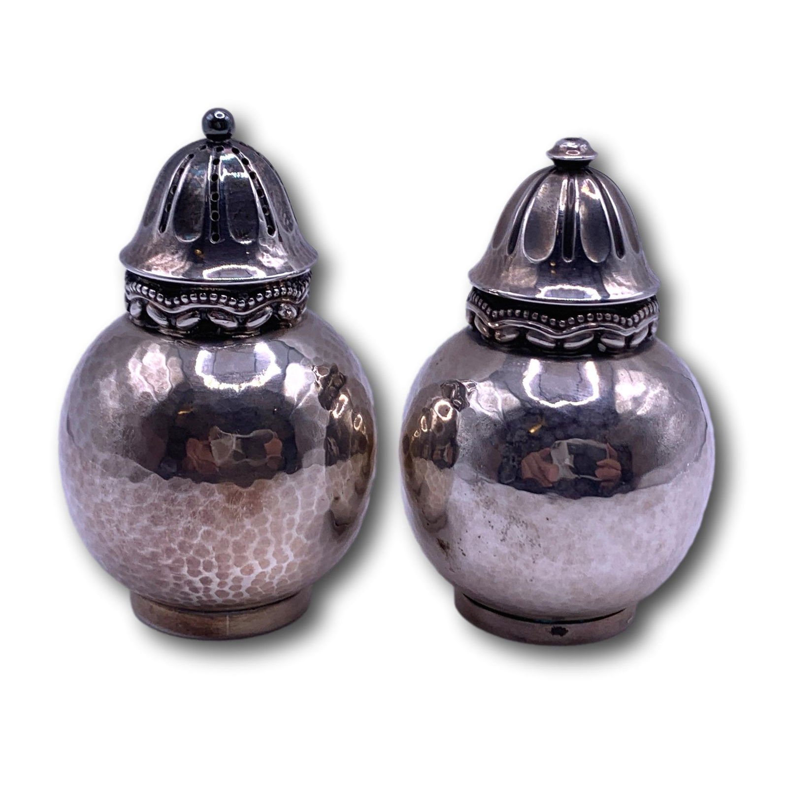 Pair of Georg Jensen Denmark Sterling Silver Salt and Pepper Shakers Numbered 581 (1 of 6)