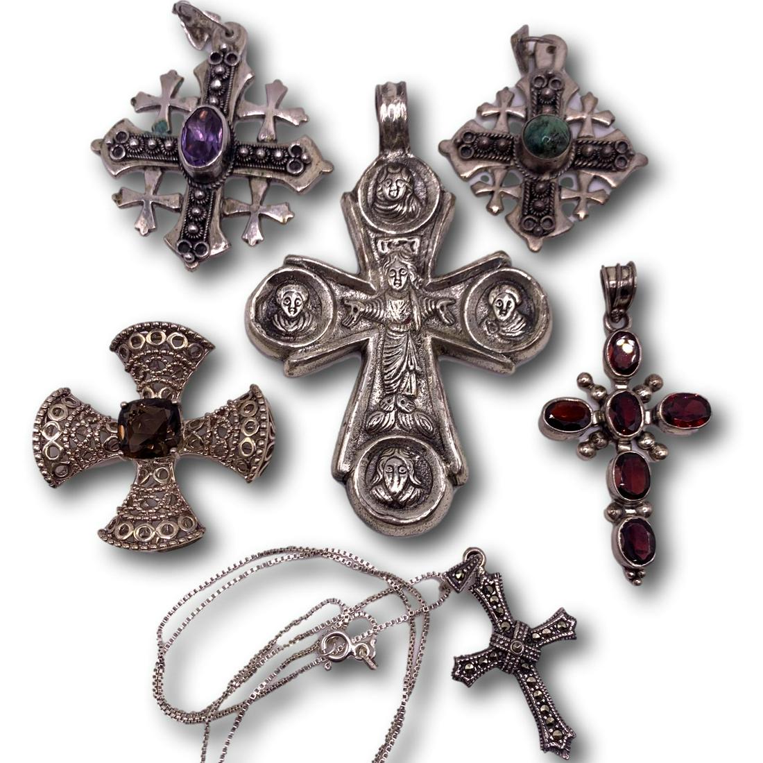Large Selection of Vintage Jerusalem and Cross Necklaces and Pendants (1 of 5)