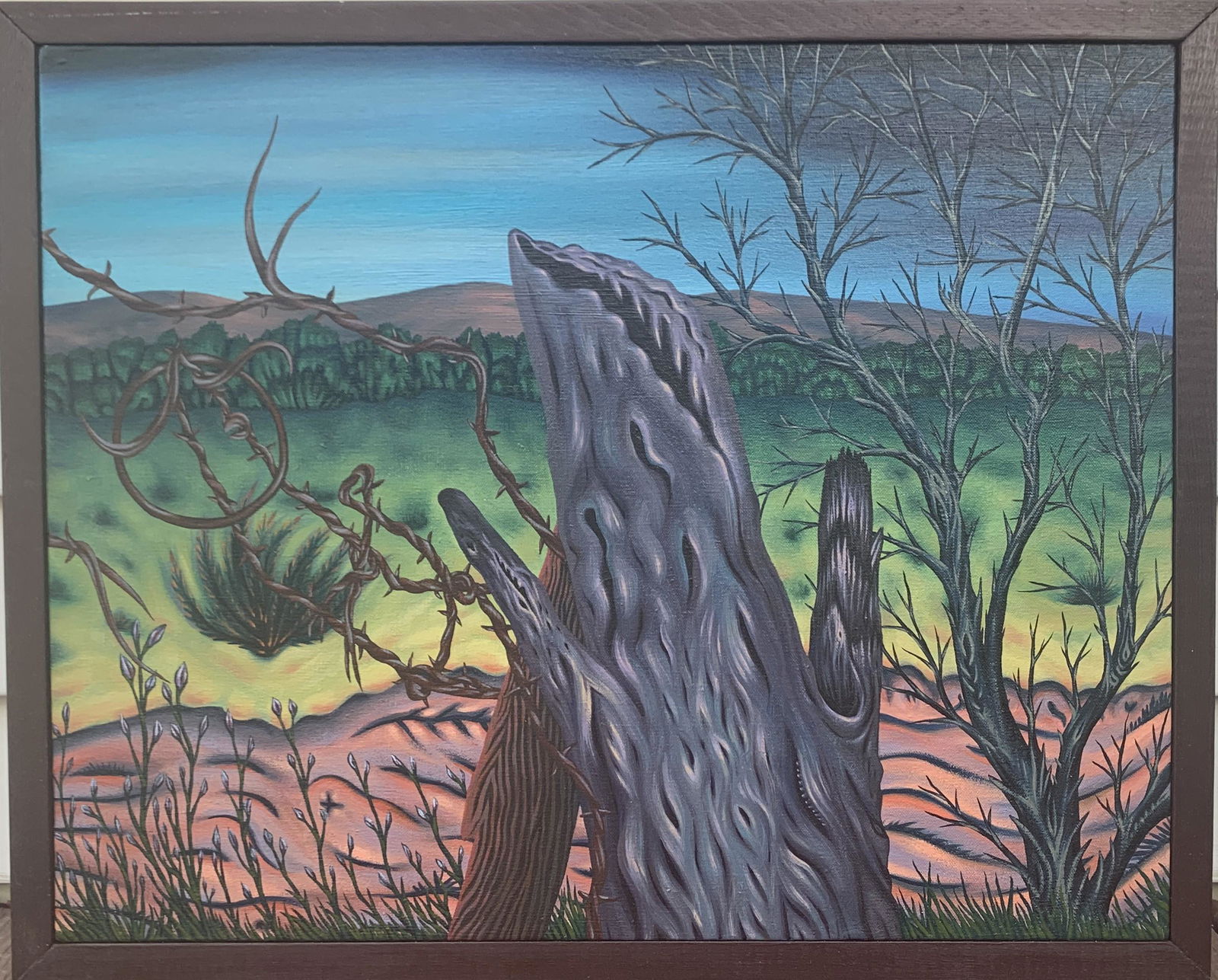 M. Noland Surrealist Acrylic on Canvas "Distant Thunder" 1988 (1 of 6)