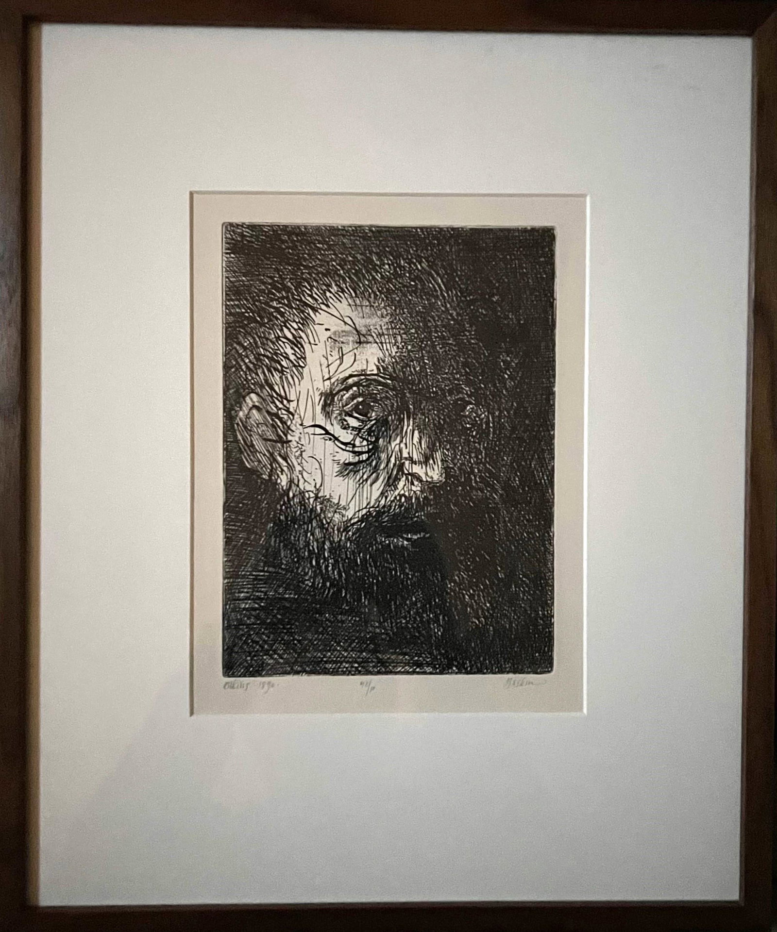 Leonard Baskin Signed and Numbered Etching "Eakins - 1890" (1 of 9)