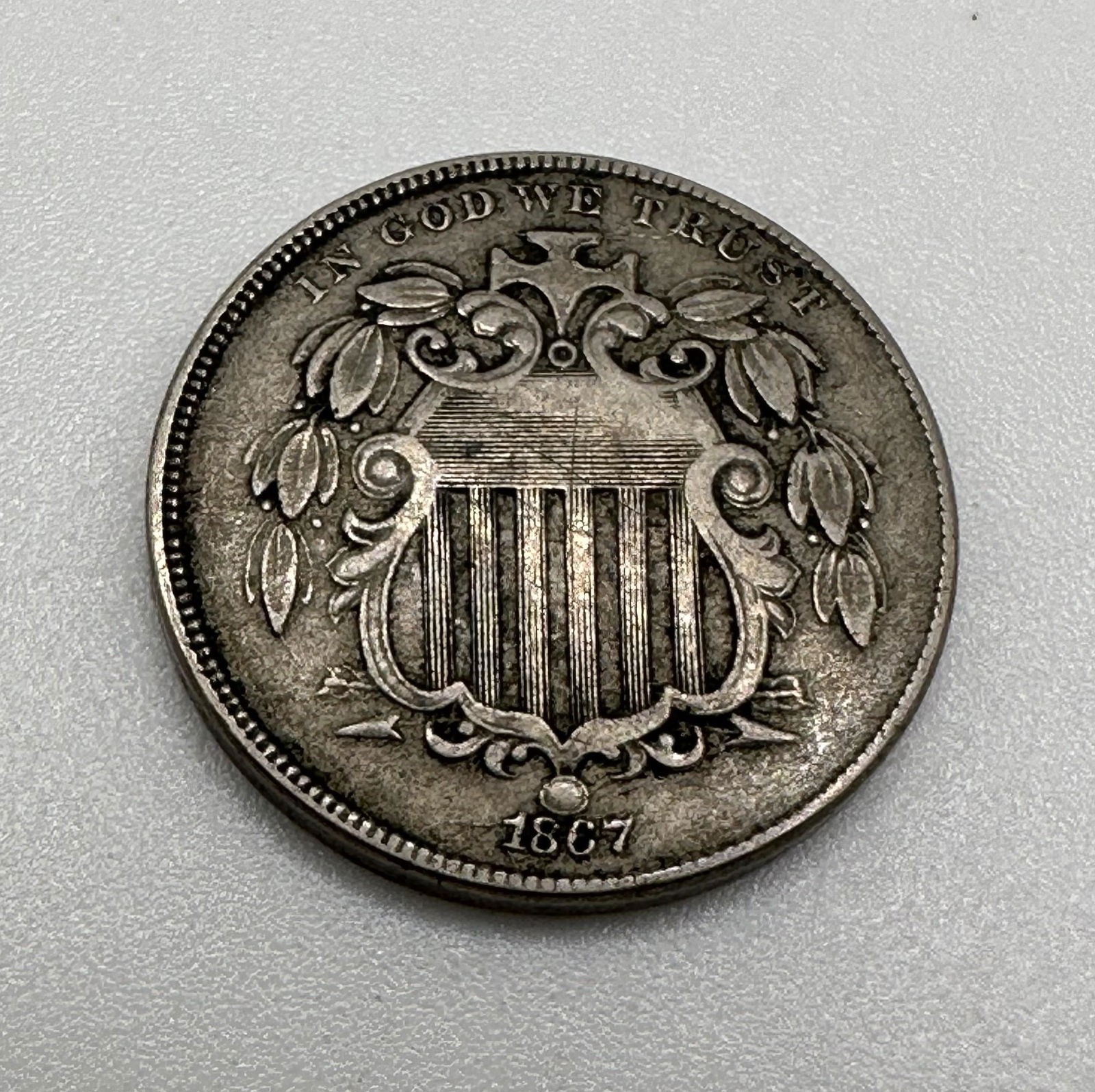 1867 Shield Five Cent Piece (1 of 2)