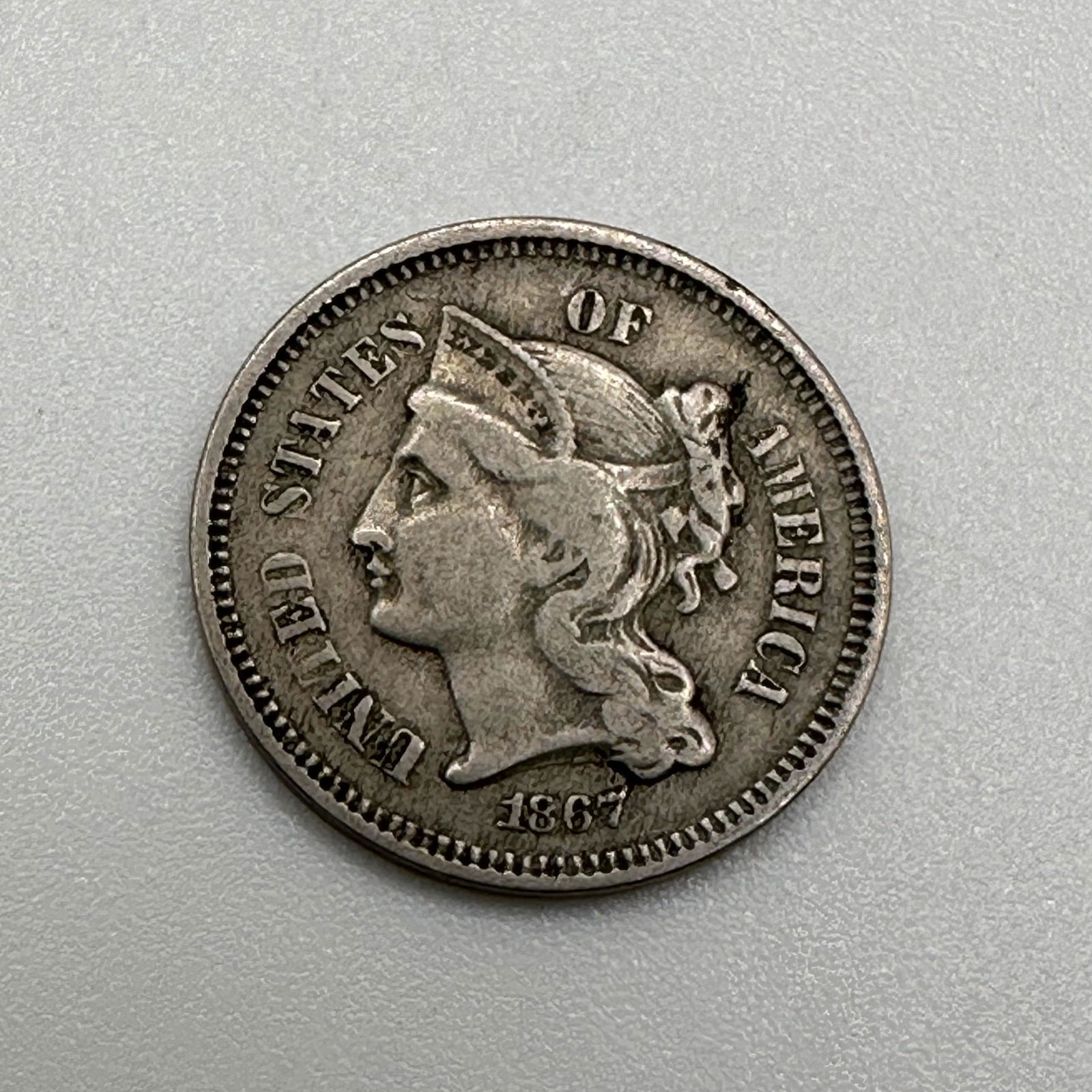 1867 Three Cent Nickel (1 of 2)