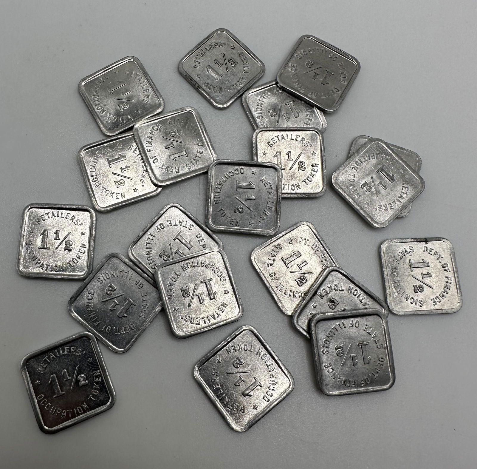 Lot of Illinois Retailers Occupation Tokens 1 1/2 Cents (1 of 3)