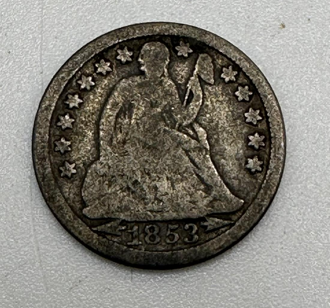 1853 Seated Liberty Dime with Arrows (1 of 2)