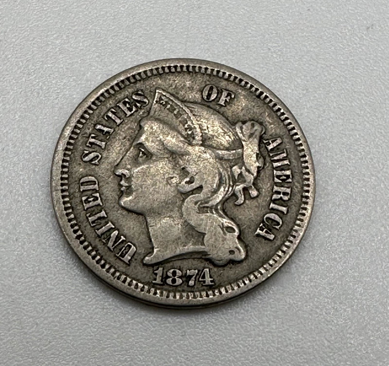 1874 Three Cent Nickel (1 of 2)