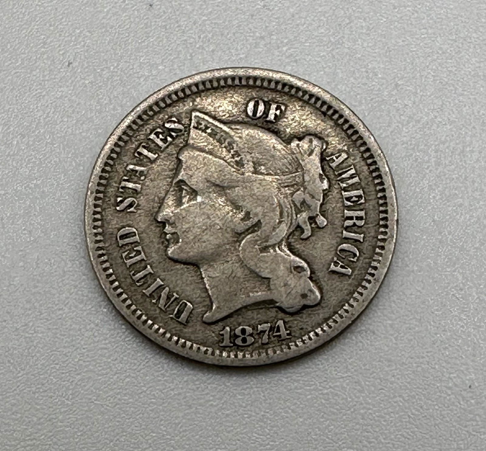 1874 Three Cent Nickel (1 of 2)