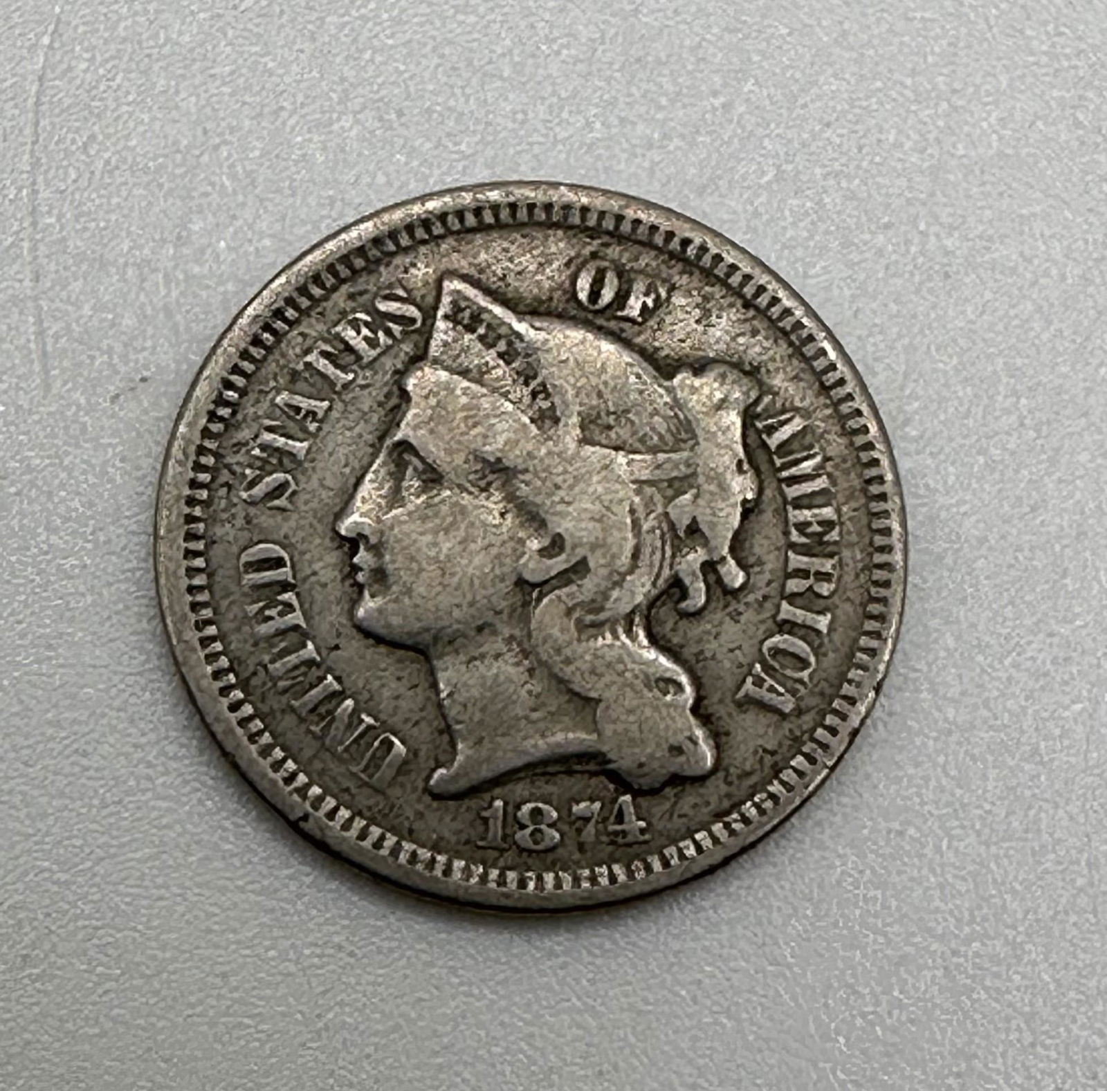 1874 Three Cent Nickel (1 of 3)