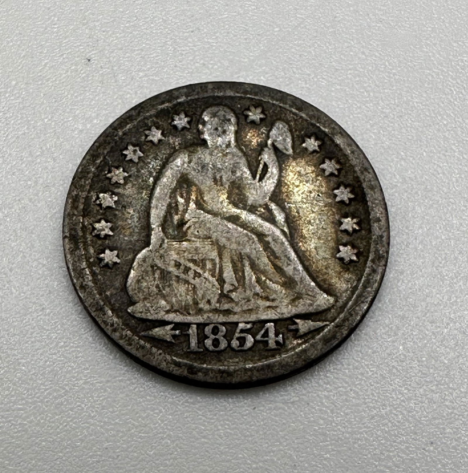 1854 Seated Liberty Dime with Arrows (1 of 2)
