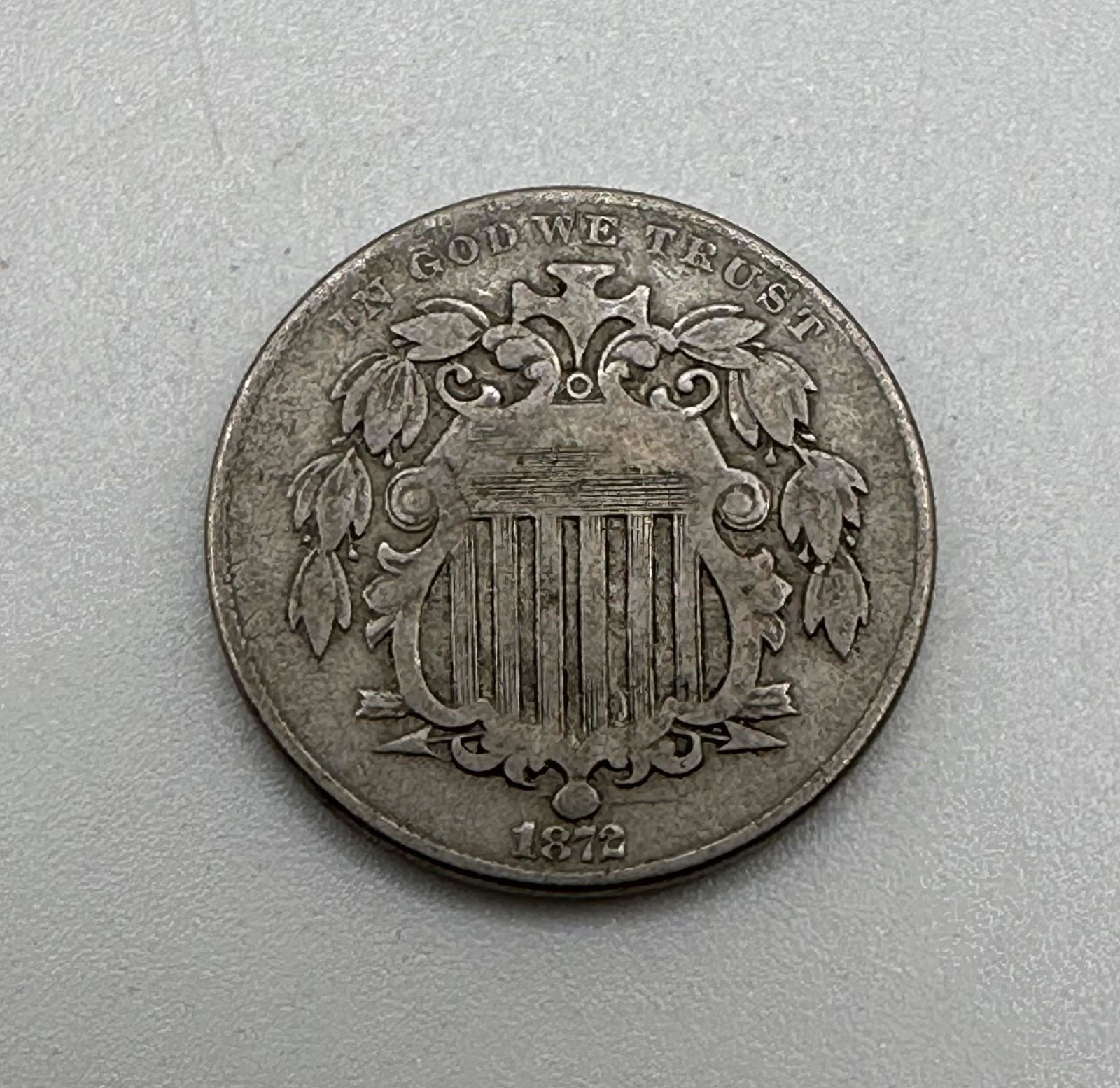 1872 Shield Nickel Five Cent Piece (1 of 3)