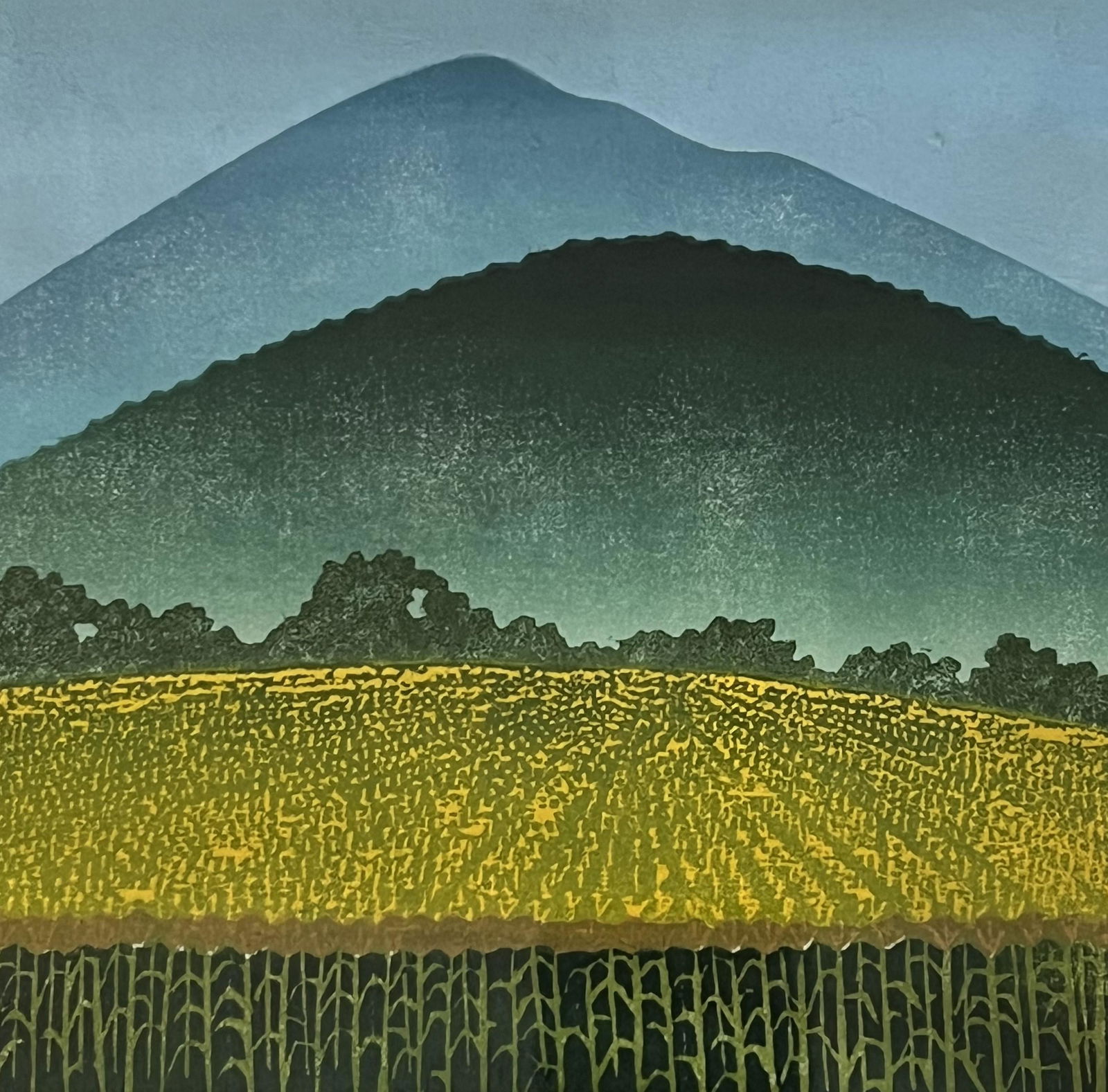 Sabra Field Original Signed Woodblock Print - September Corn (1 of 6)