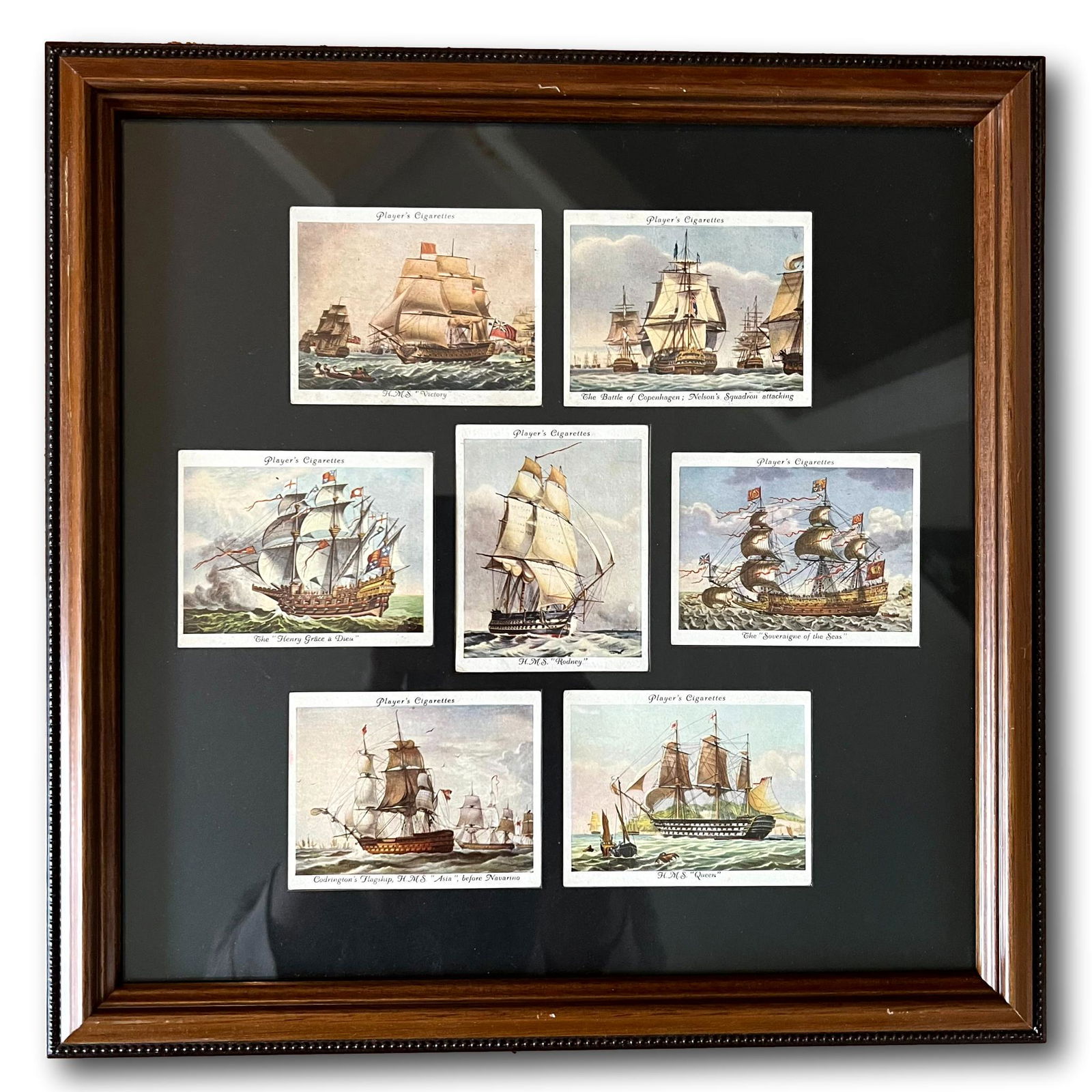 Series of Vintage Framed Tobacco Cards - Old Naval Prints (1 of 7)