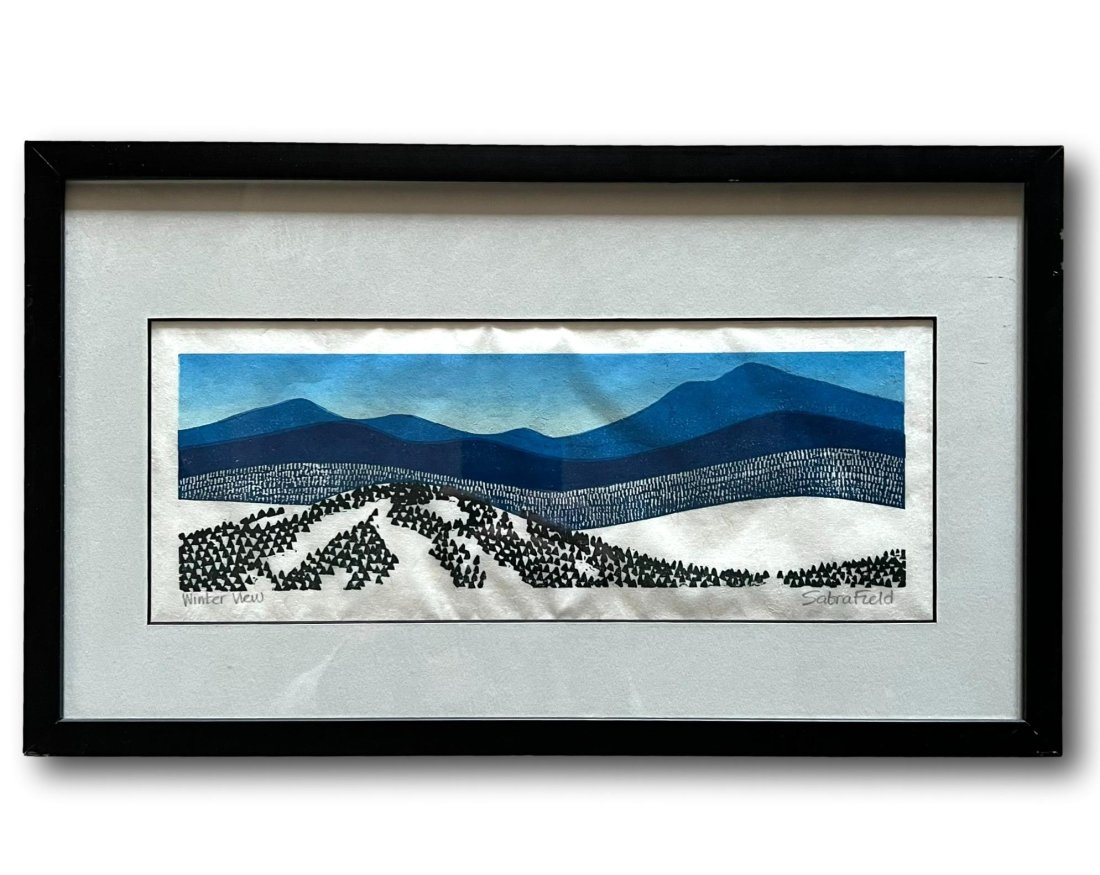 Sabra Field Original Signed Woodblock Print - Winter View (1 of 6)