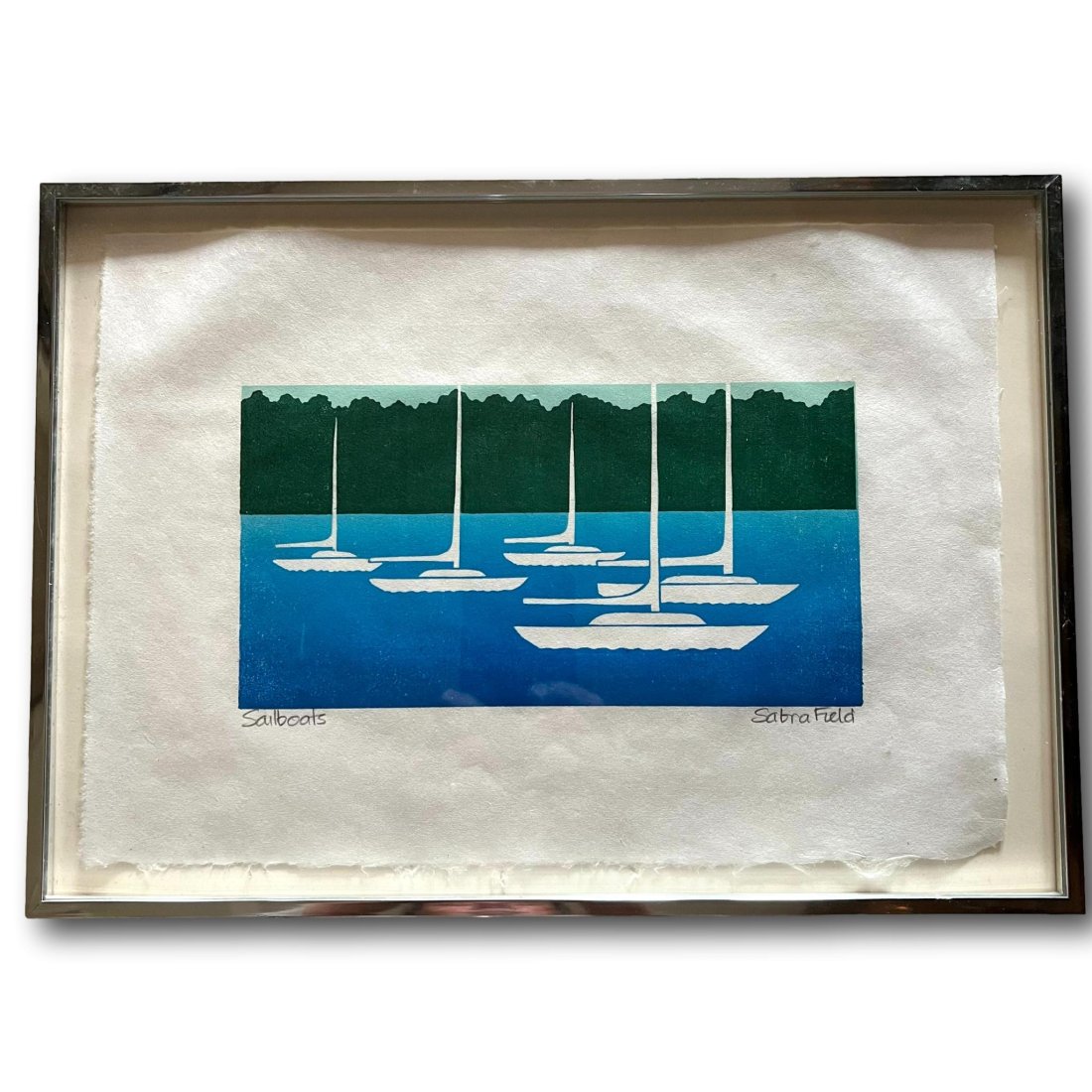 Sabra Field Original Signed Woodblock Print - Sail Boats (1 of 9)