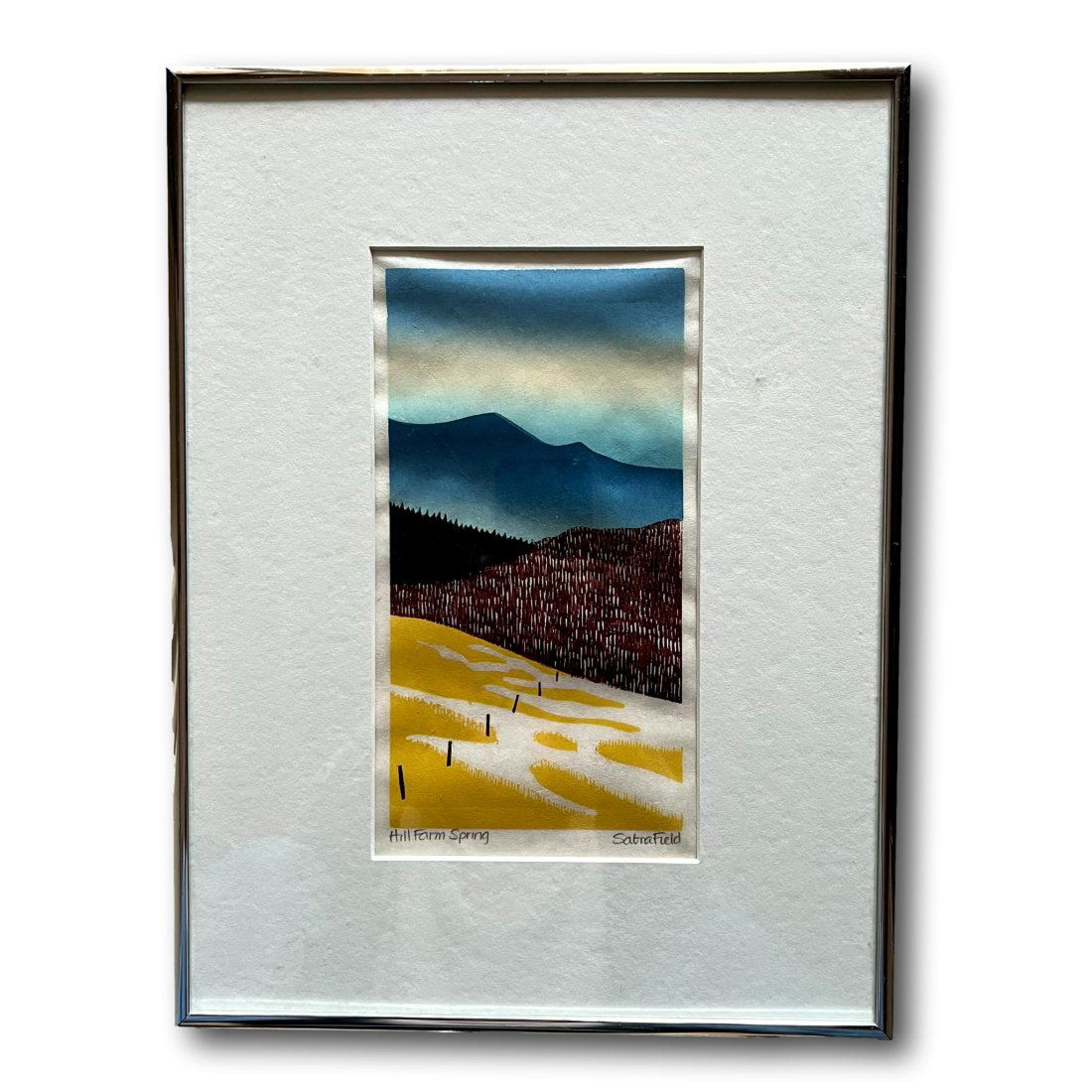 Sabra Field Original Signed Woodblock Print - Hill Farm Spring (1 of 7)