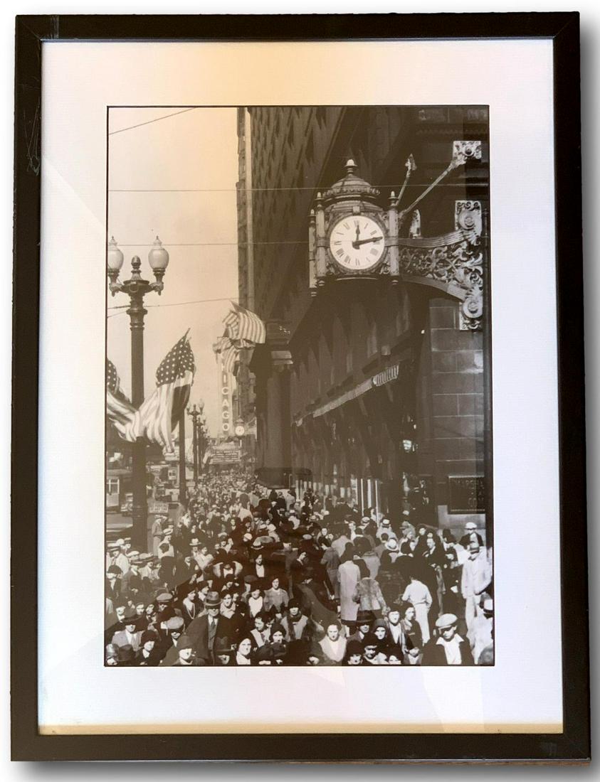 Marshall Field Clock Framed Archive Collection Print (1 of 6)