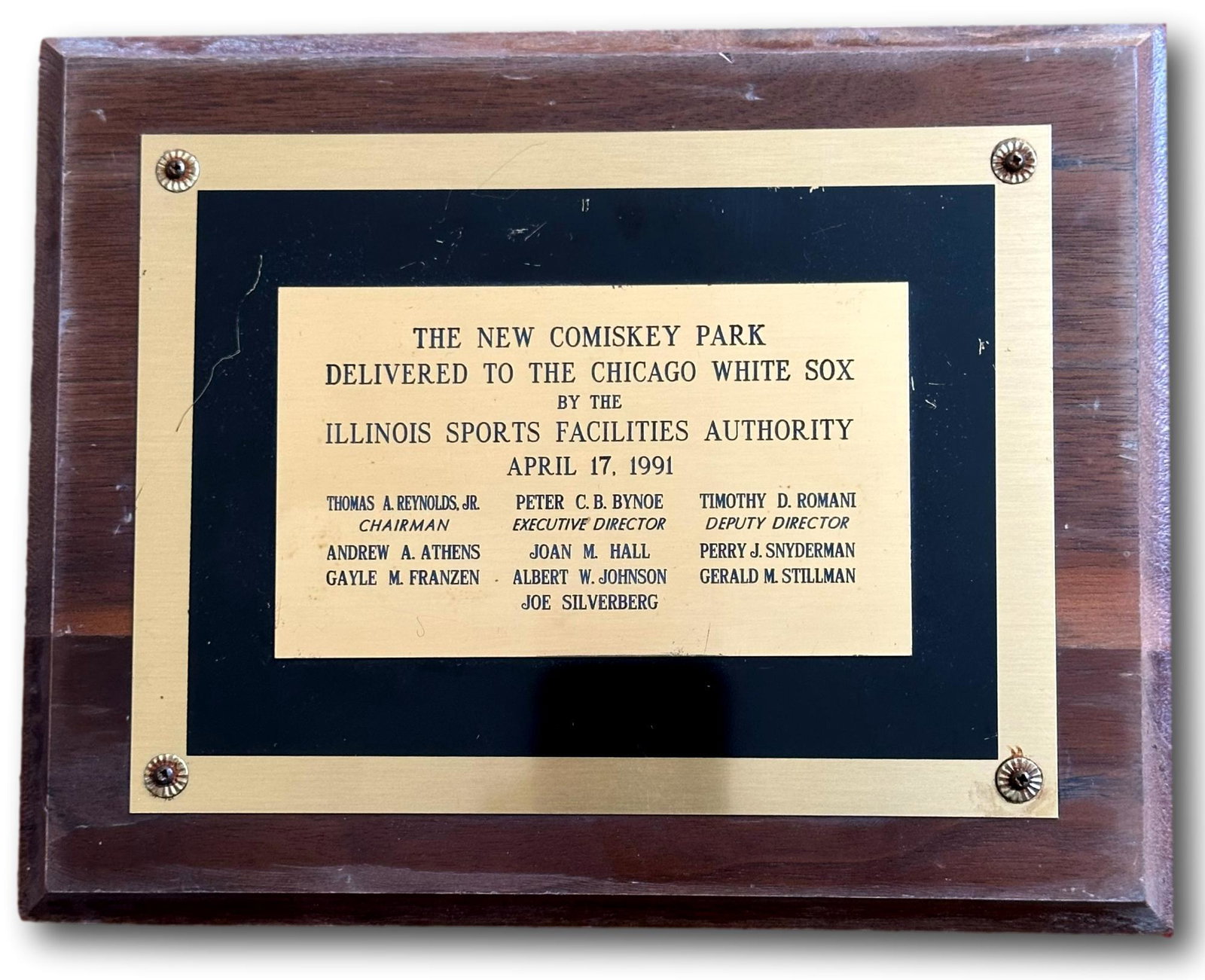 Comiskey Park Plaque: Local pickup available in Glenview, IL. FRAMED ART WILL ONLY BE SHIPPED THROUGH LIVEAUCTIONEERS "LIVESHIPPING" SERVICE OR SELF-ARRANGED. All other items can be shipped in-house via USPS Priority Mail 