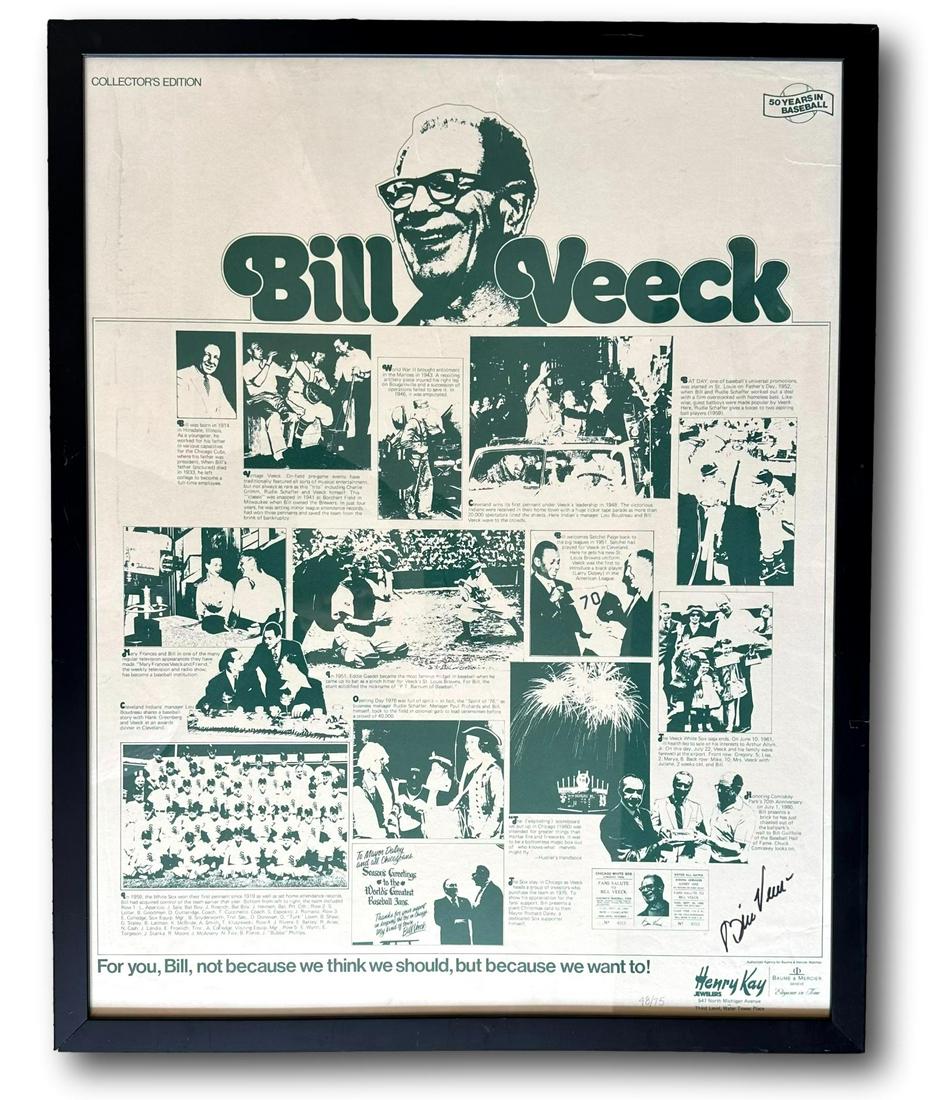 Bill Veeck 50 Years In Baseball Signed Poster 48/75 (1 of 8)