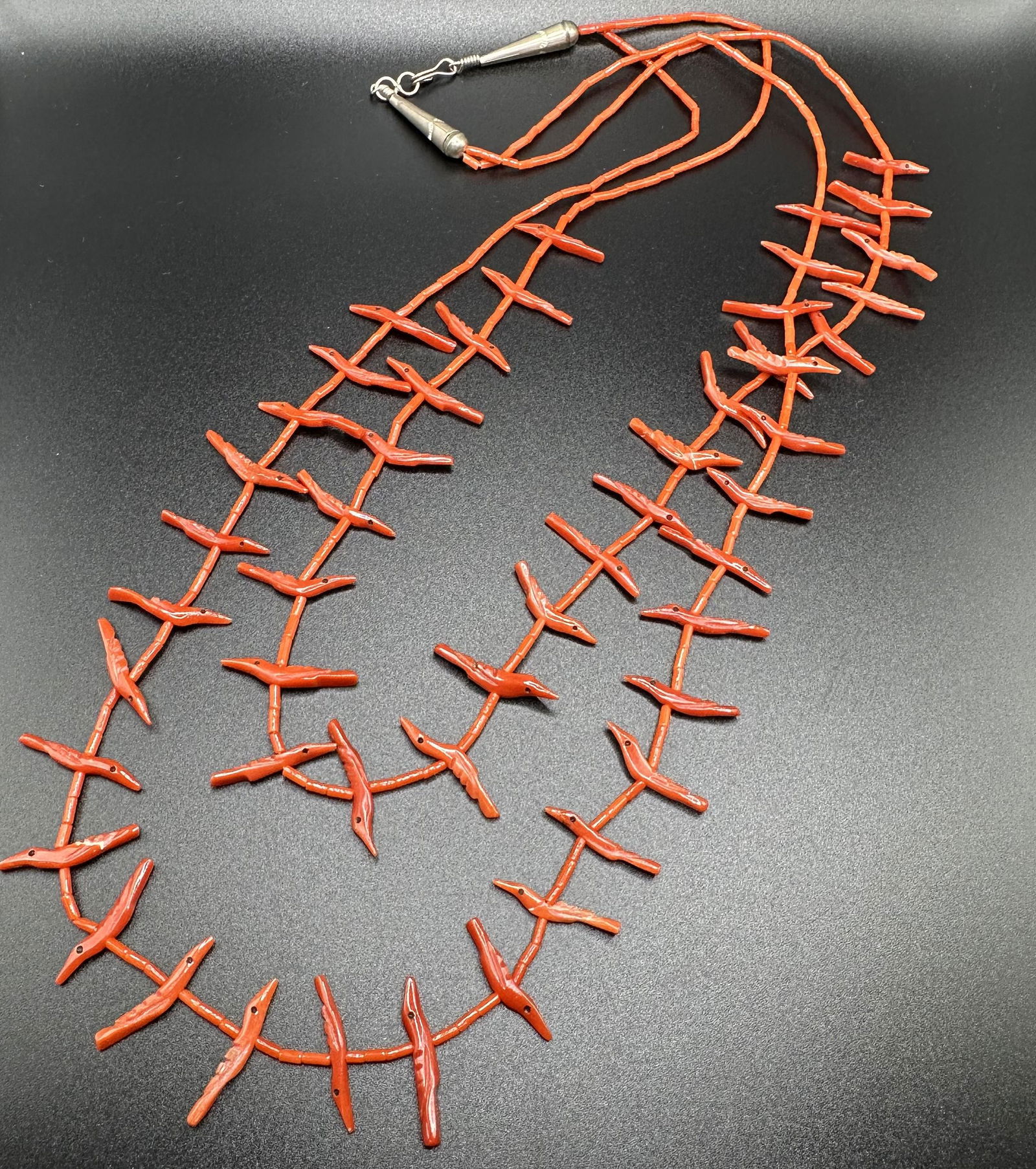 Bryant Waatsa Jr Zuni Red Coral Cardinal Fetish Necklace (1 of 10)