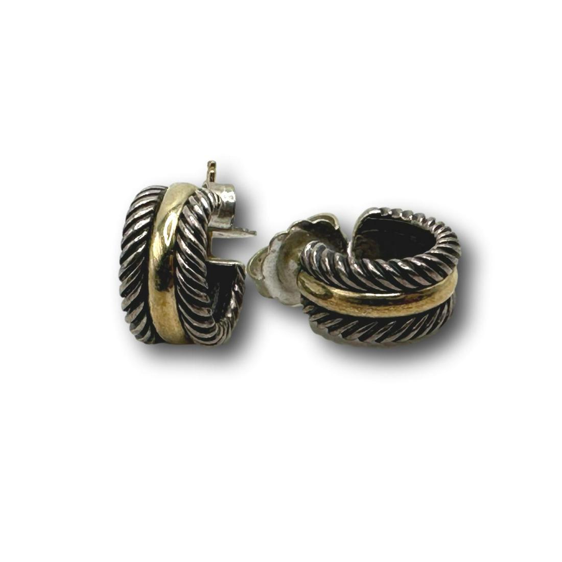 David Yurman Sterling Silver and 14K Gold Earrings: See photos for condition details. Local pickup available in Glenview, IL. No In-House Shipping is available for this auction. Buyer's must make their own shipping arrangements through LiveAuctioneer's
