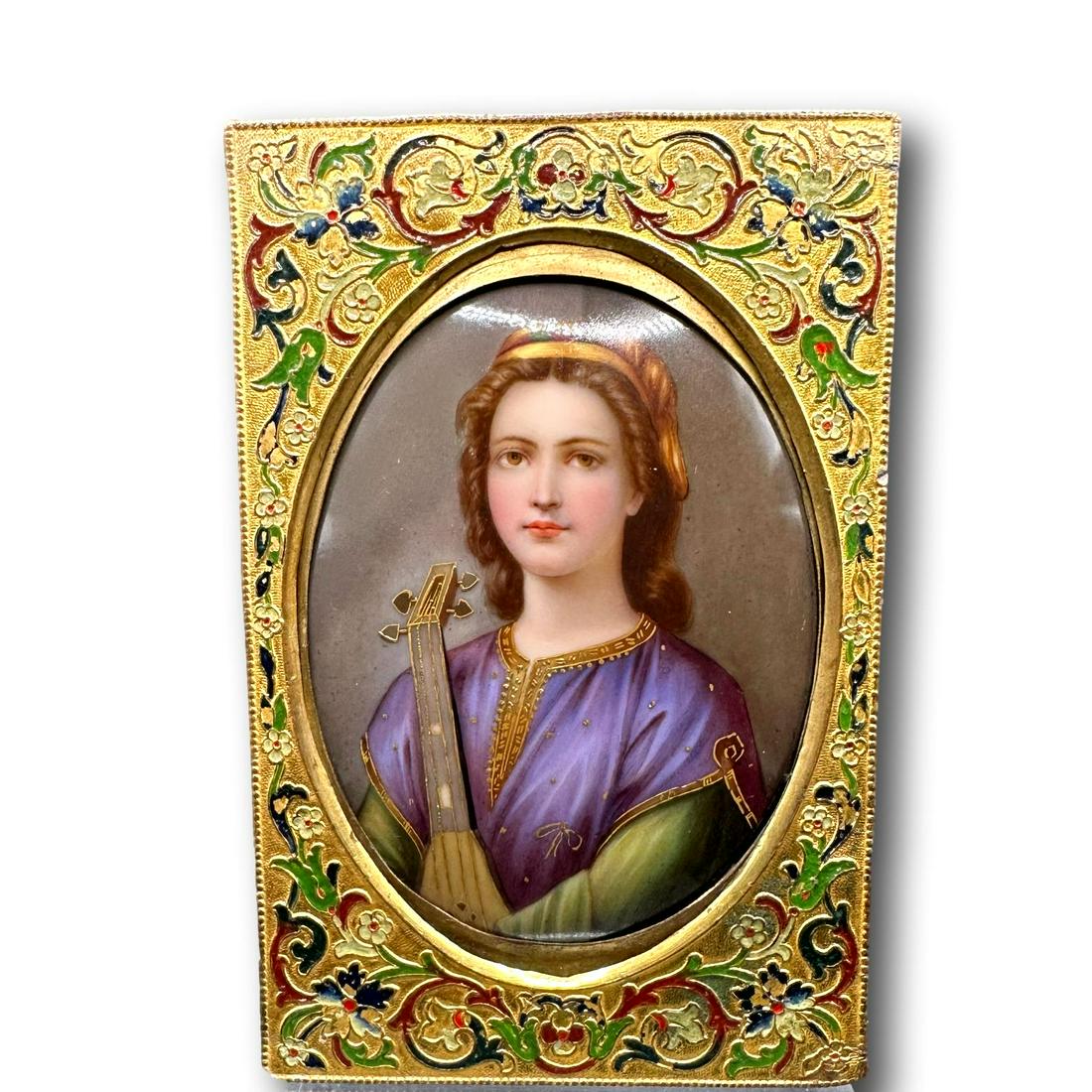 Antique Porcelain Hand Painted Portrait Signed Sontag (1 of 10)