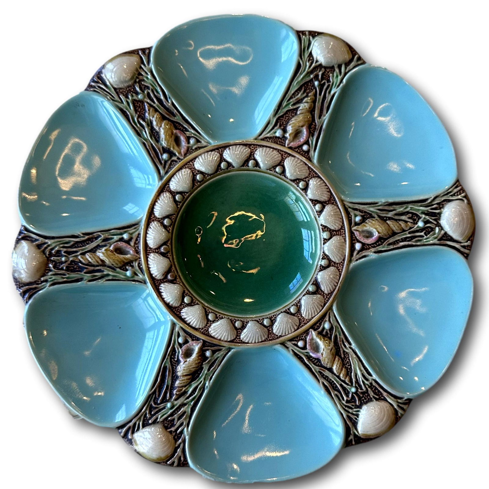 Antique Minton Majolica Oyster Plate #5 (1 of 5)