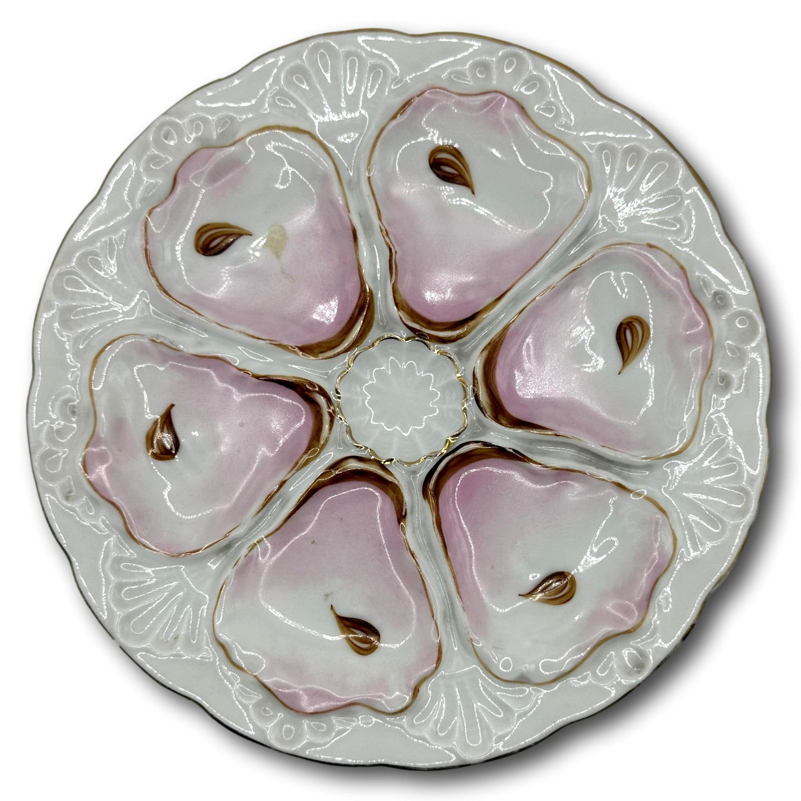 Antique Oyster Plate 8" Diameter (1 of 4)