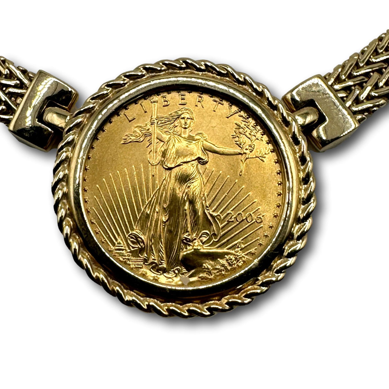 22K American Gold Eagle Coin on 14K Gold Necklace (1 of 9)