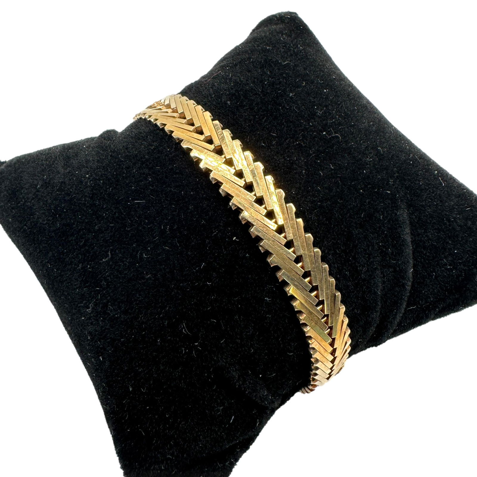 14K Gold Herringbone Bracelet (1 of 7)