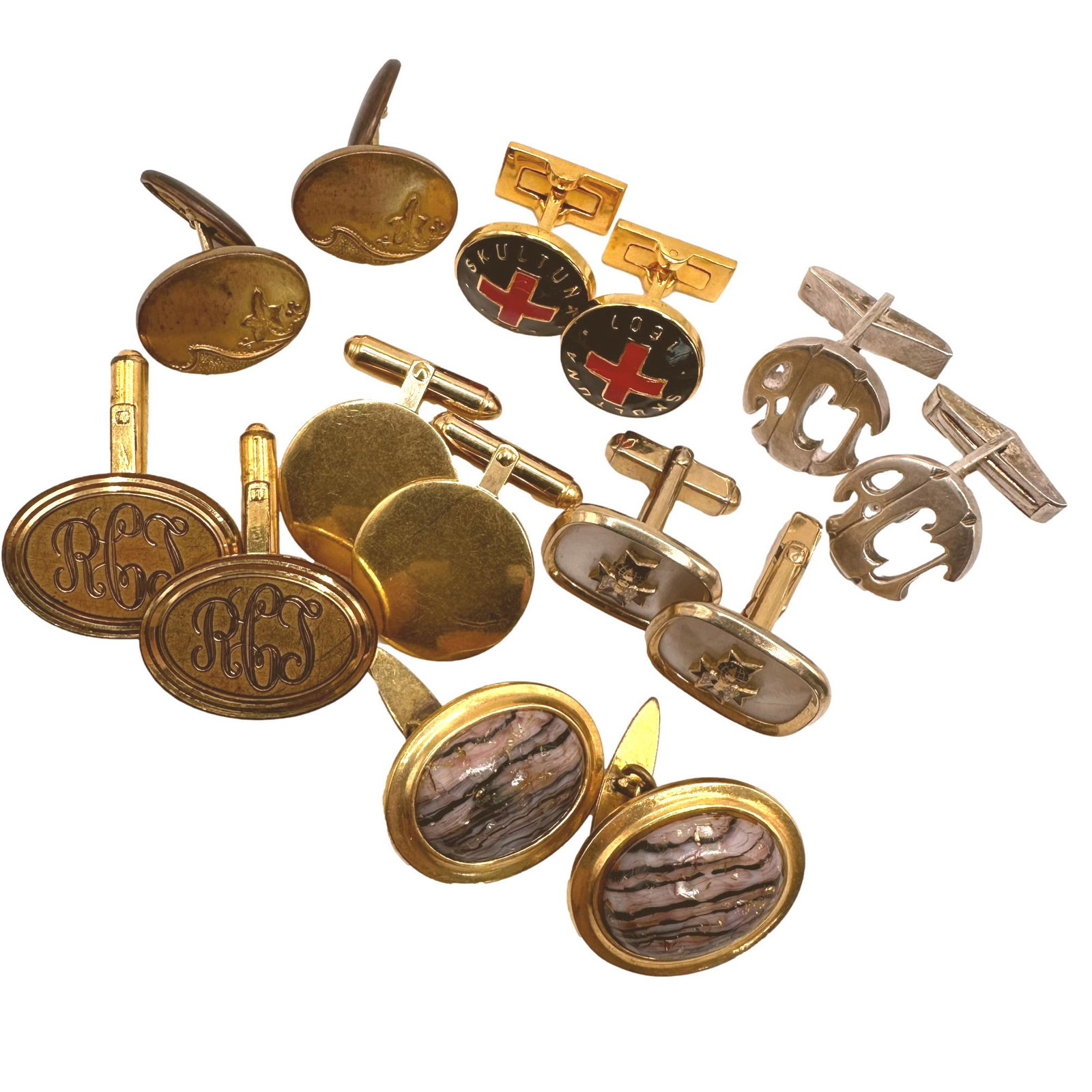 Assorted Vintage Cufflinks including Gold Filled & Sterling Silver (1 of 7)