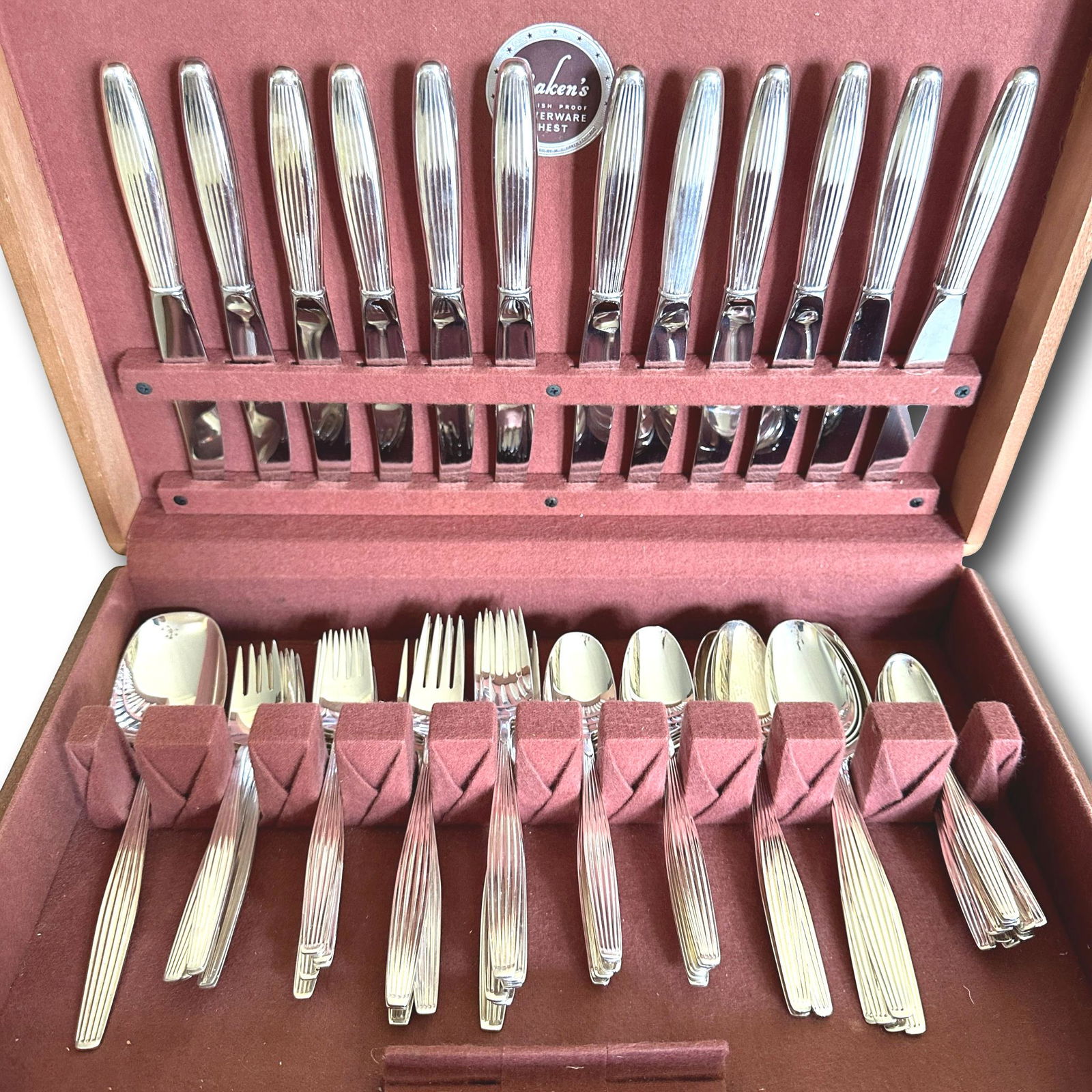Modernist J. Tostrop Norwegian Silver Flatware Set for 12 (1 of 6)