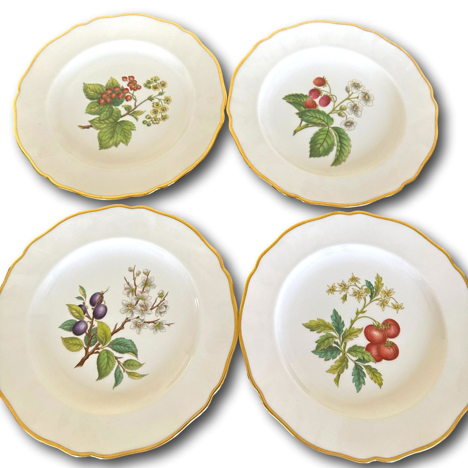 Antique Copeland Spode English Fruits & Flowers 12 Piece China Set (1 of 9)
