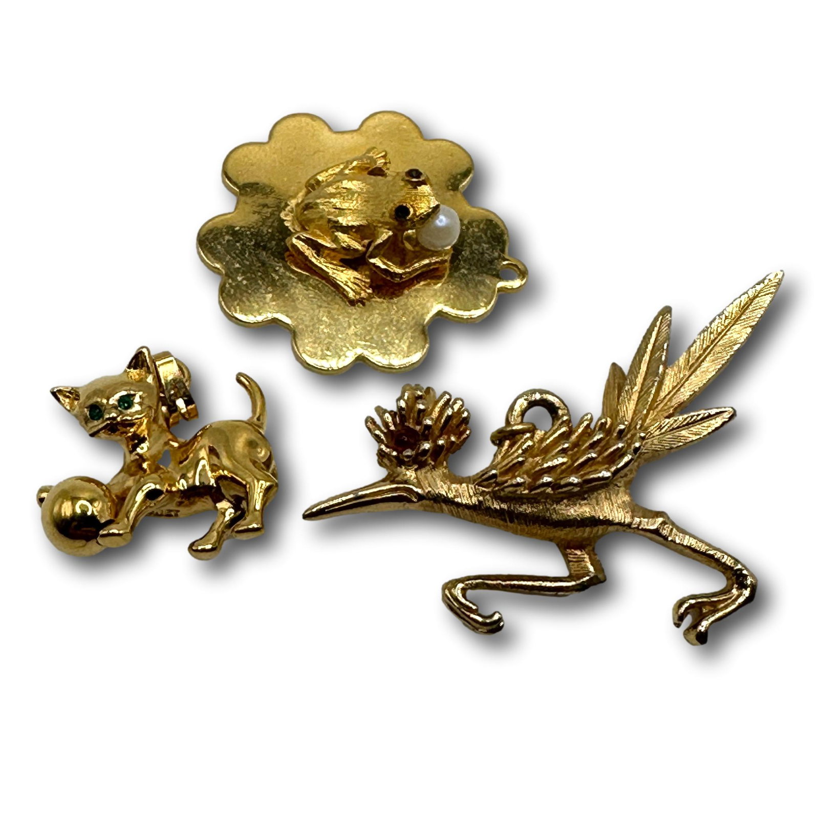 Vintage Hobco, Boucher, Monet Figural Pendants: PICKUP AND SHIPPING Local pickup is available in Glenview, IL by appointment. The address will be provided on your invoice at checkout. In-House shipping is available for this lot at a flat rate via U
