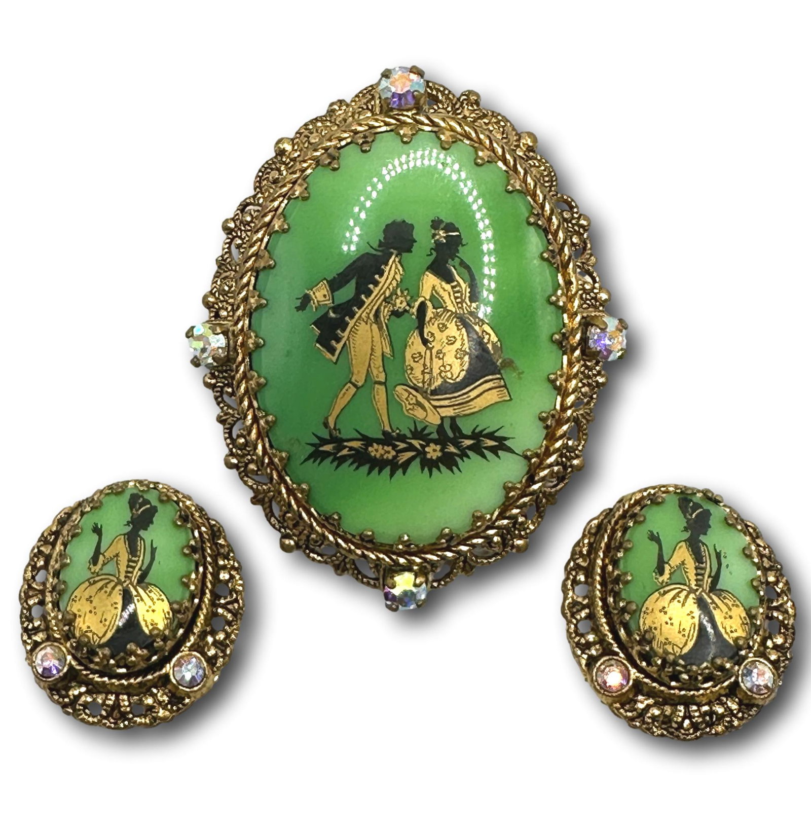 Stunning Vintage West German Brooch & Earrings Set (1 of 4)