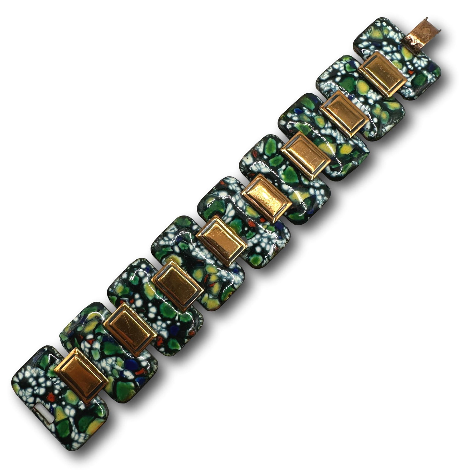 Early Unmarked Vintage Matisse Copper & Enamel Bracelet circa 1952 (1 of 5)