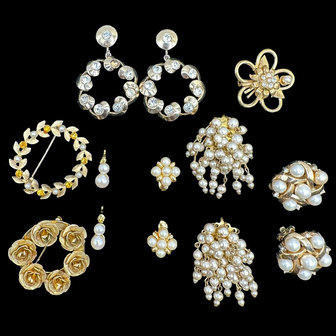 Gorgeous Earring & Pin Brooch Collection Including Trifari, Coro and Marvella: Not all pieces are marked. See photos for details. PICKUP AND SHIPPING Local pickup is available in Glenview, IL by appointment. The address will be provided on your invoice at checkout. In-House ship