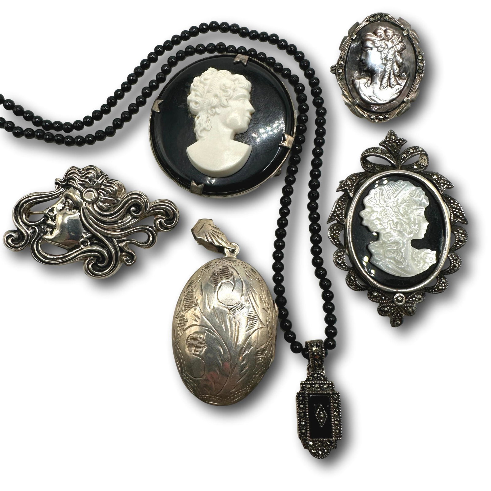 Marcasite Cameo Victorian & Art Nouveau Collection (1 of 7)