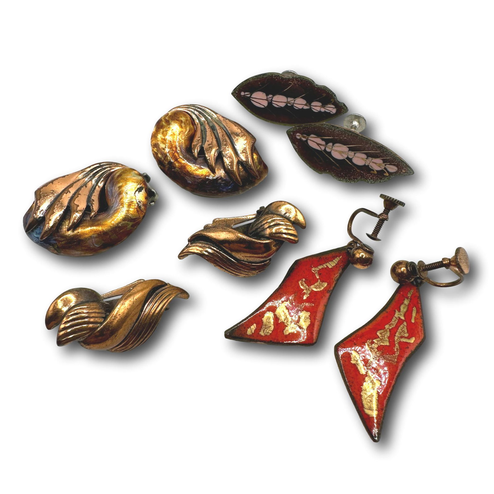 Copper and Enamel Earring Lot (1 of 8)