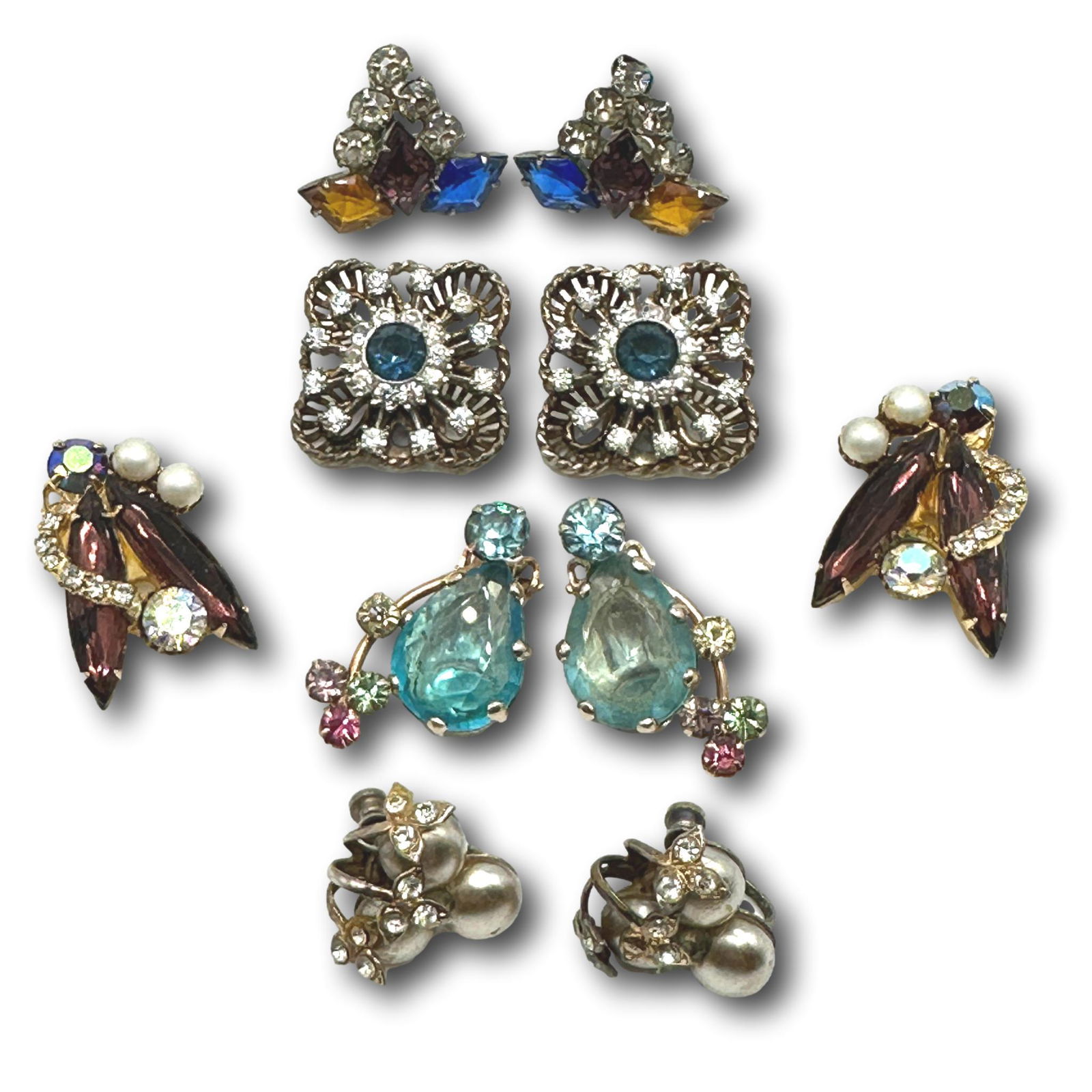 Sparkling Vintage Beauties Earring Lot Including Sterling Silver (1 of 8)