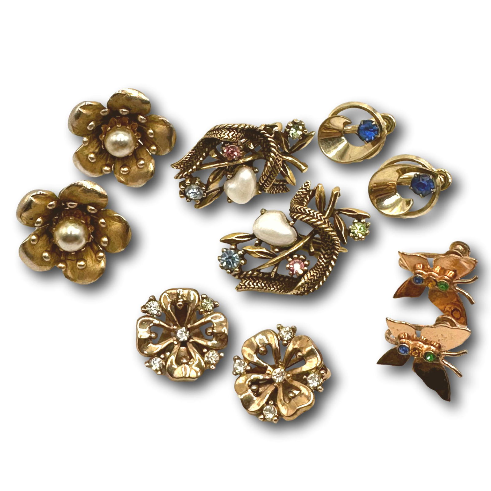 Gorgeous Coro and Crown Trifari Earrings with Gold Filled and Sterling (1 of 10)