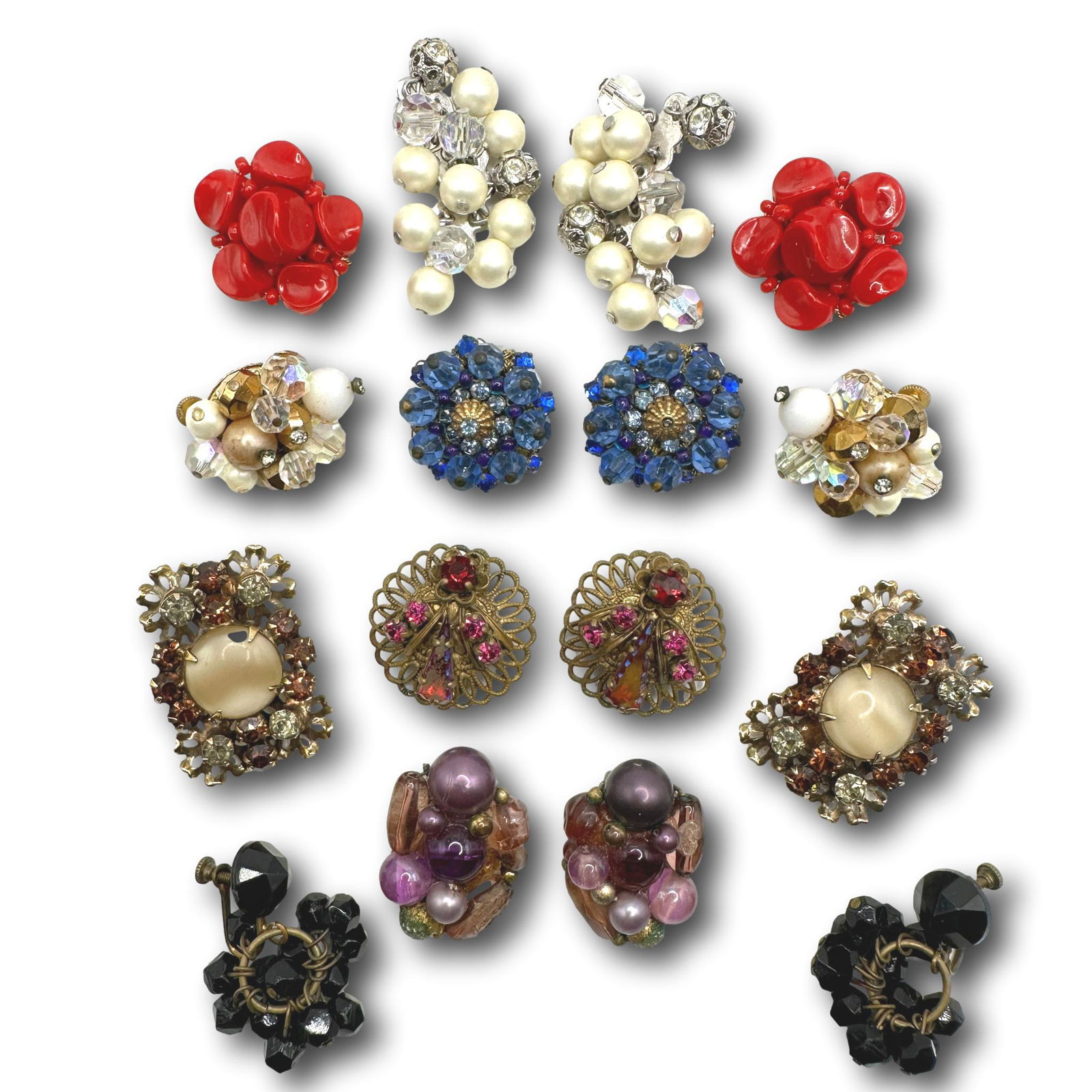 Elizabeth Morrey, Eugene, Vendome, West Germany & Others Vintage Earring Lot (1 of 9)